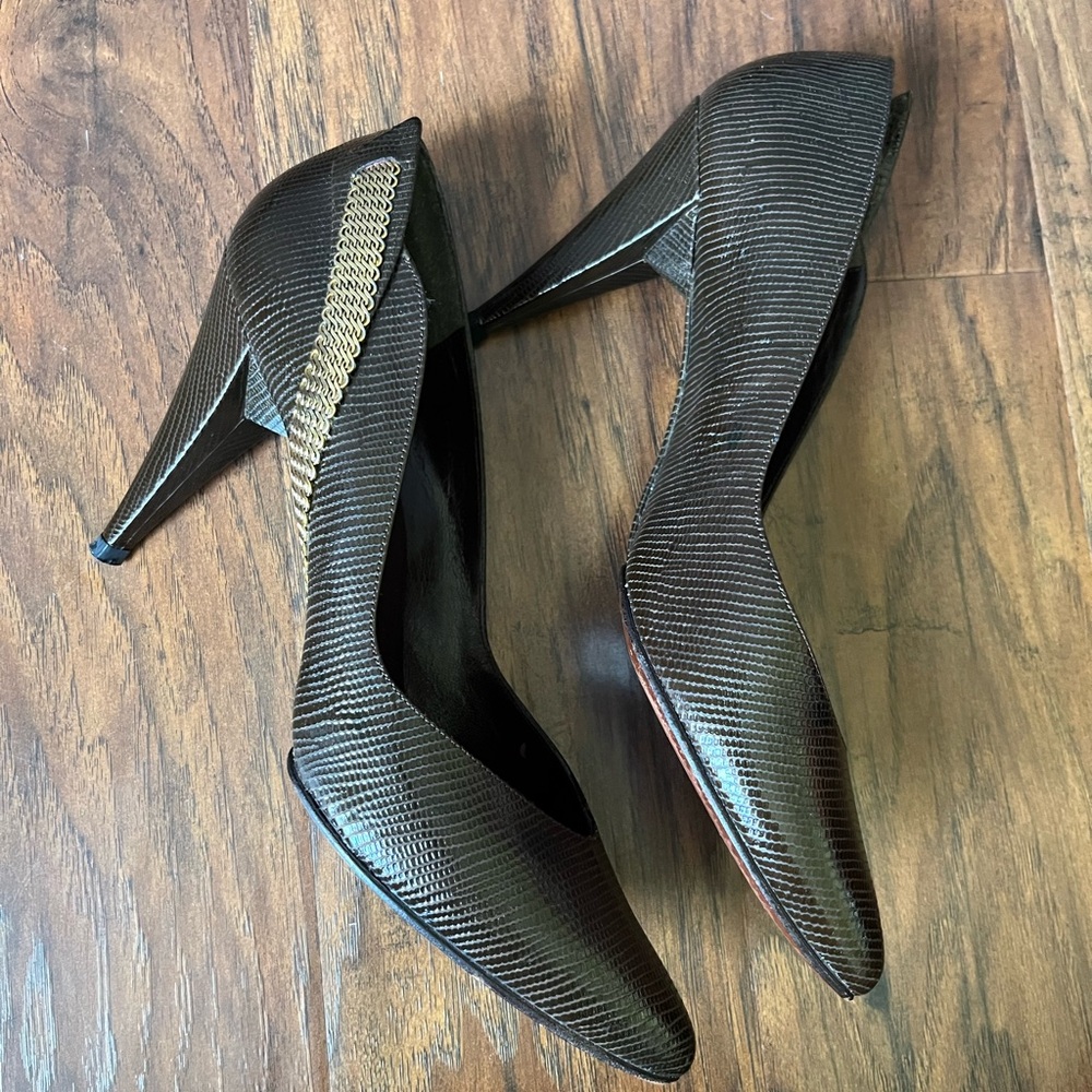 Stuart Weitzman Vintage Snake Lizard Pattern Pump… - image 2